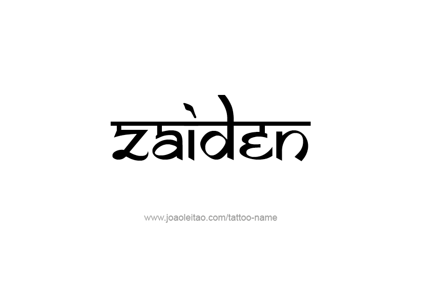 Tattoo Design  Name Zaiden   