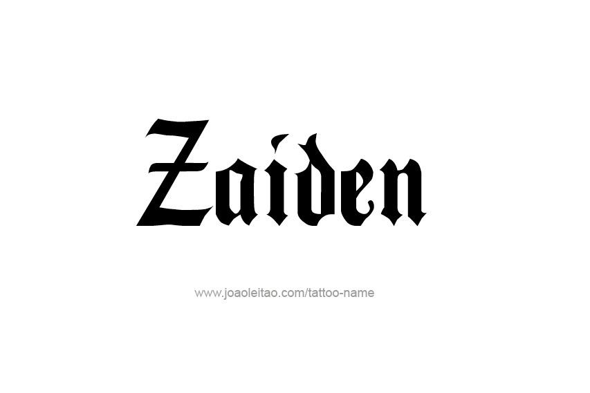 Tattoo Design  Name Zaiden   