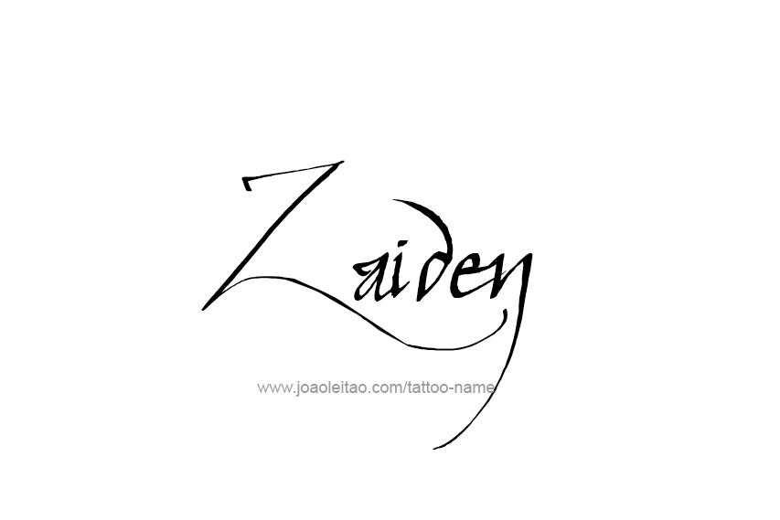 Tattoo Design  Name Zaiden   