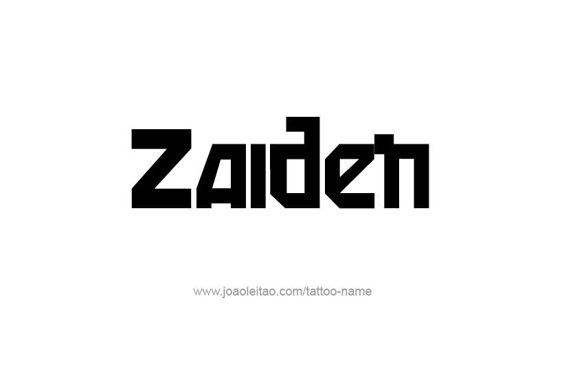 Tattoo Design  Name Zaiden   