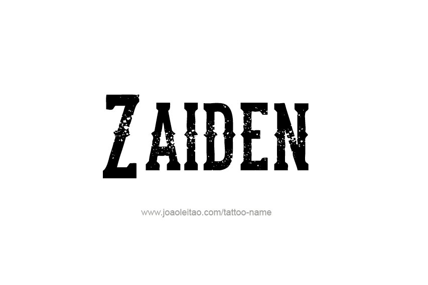 Tattoo Design  Name Zaiden   