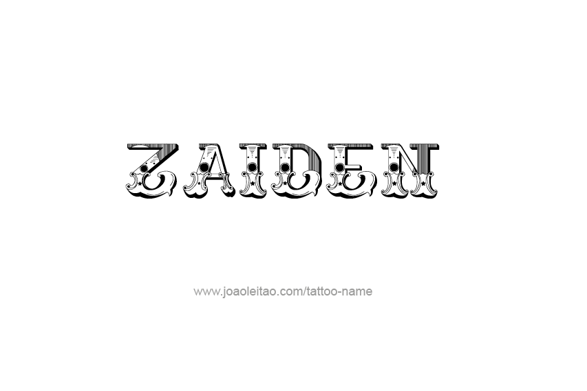 Tattoo Design  Name Zaiden   