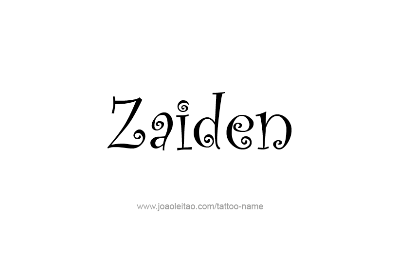 Tattoo Design  Name Zaiden   