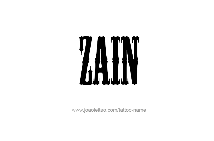 Tattoo Design  Name Zain   