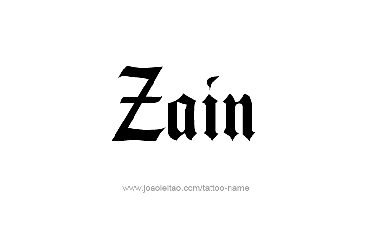 Tattoo Design  Name Zain   