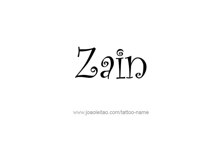 Tattoo Design  Name Zain   