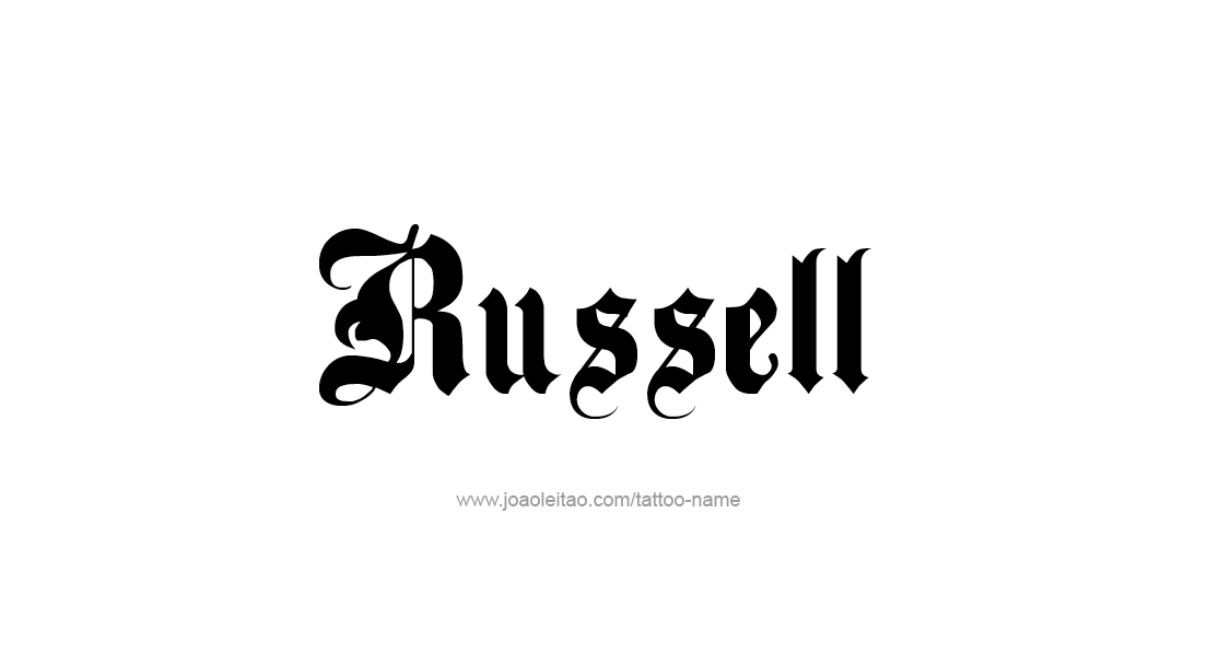 Tattoo Design  Name Russell   