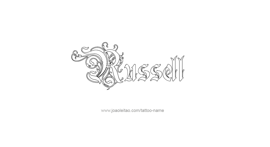 Tattoo Design  Name Russell   