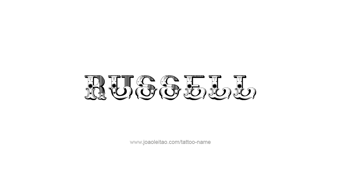 Tattoo Design  Name Russell   