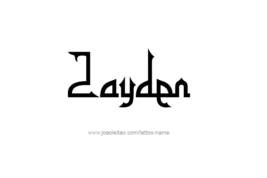 Tattoo Design  Name Zayden   