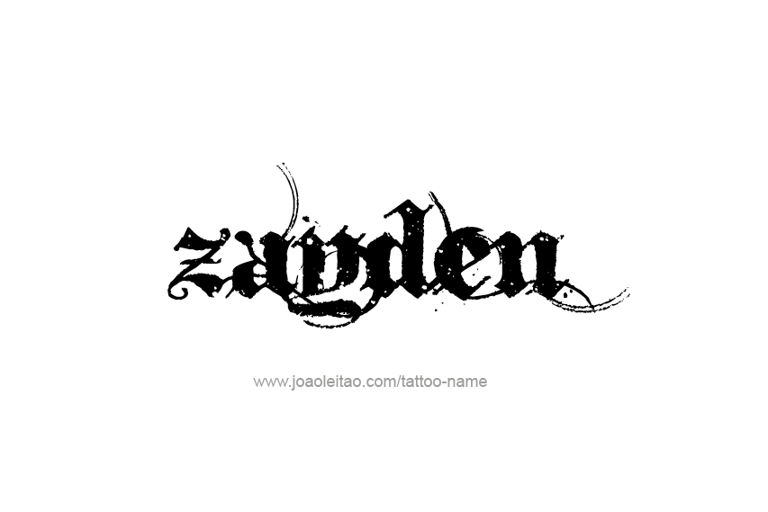 Tattoo Design  Name Zayden   