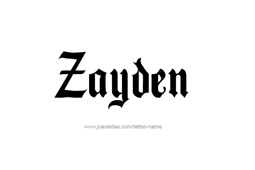 Tattoo Design  Name Zayden   