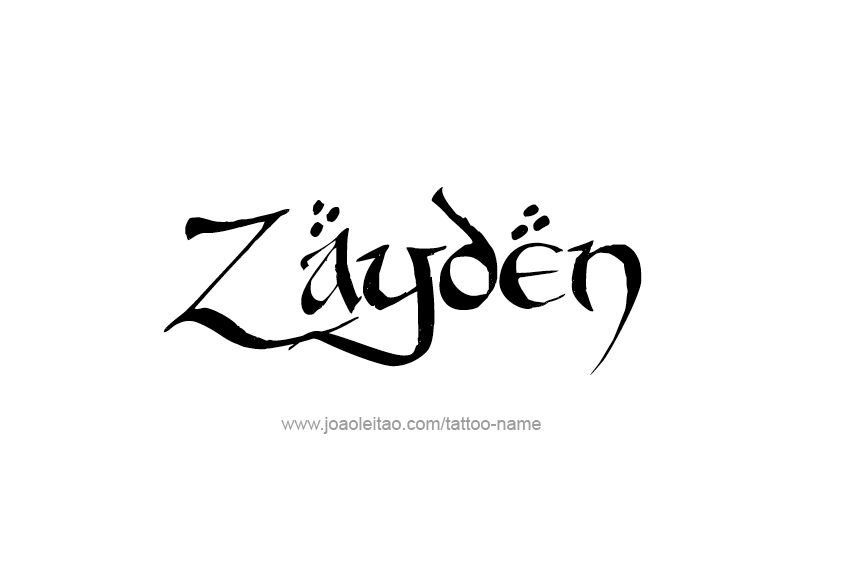 Tattoo Design  Name Zayden   