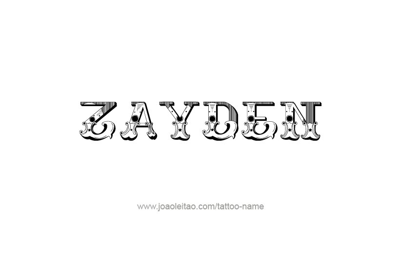 Tattoo Design  Name Zayden   