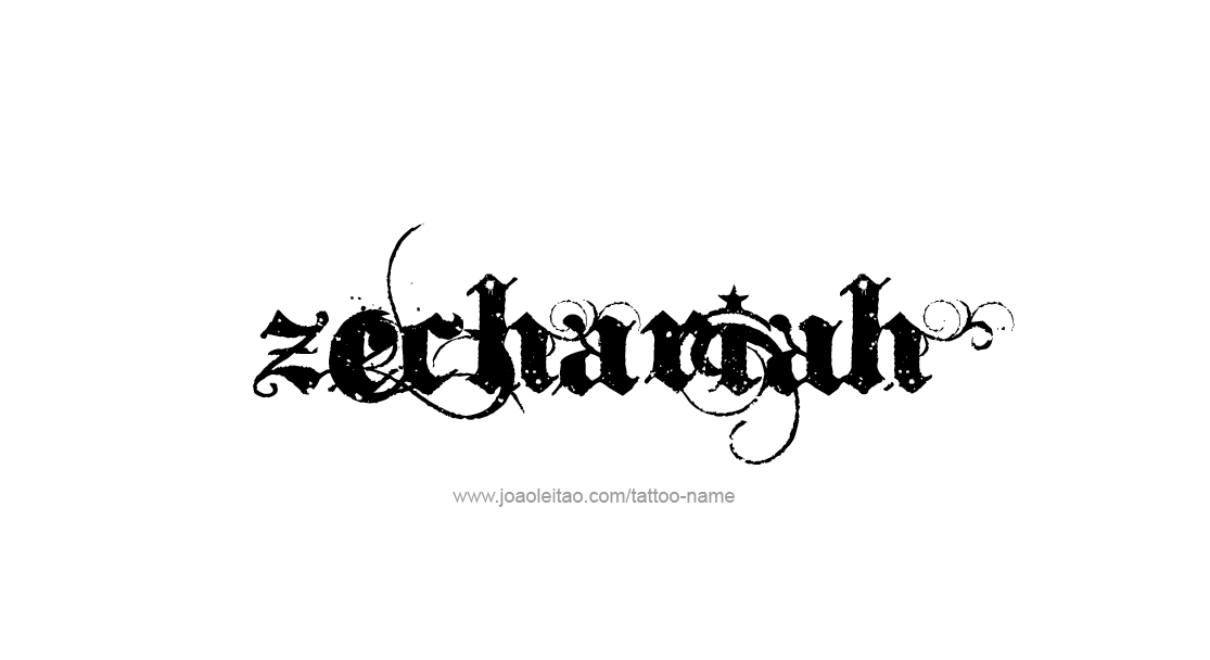 Tattoo Design  Name Zechariah   