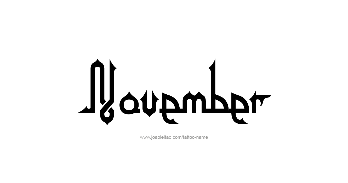November Month Name Tattoo Designs - Tattoos with Names