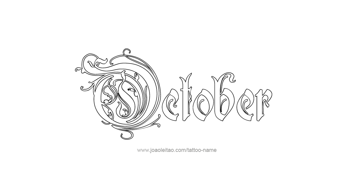 October Month Name Tattoo Designs  Page 4 of 5  Tattoos with Names