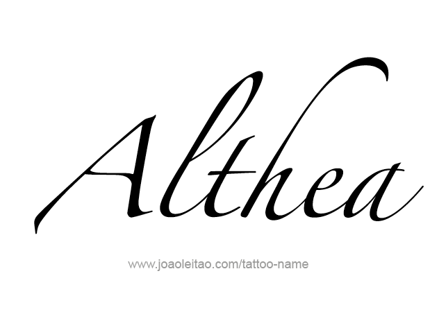 Tattoo Design Mythology Name Althea   