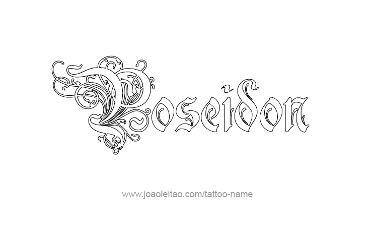 Tattoo Design Mythology Name Poseidon   