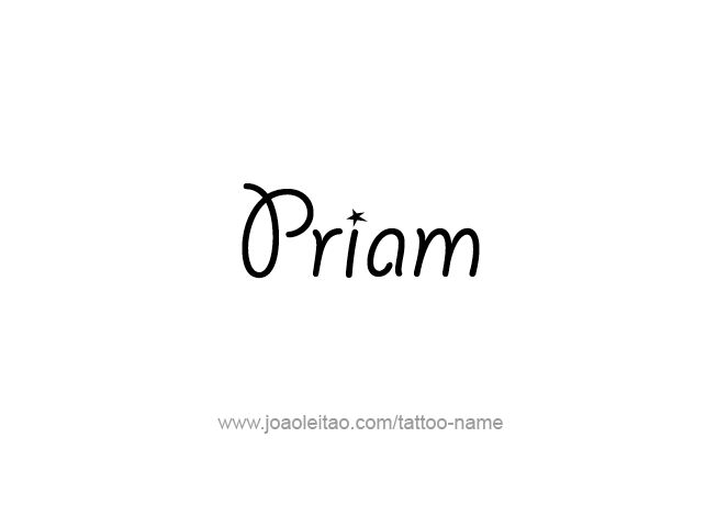 Tattoo Design Mythology Name Priam   