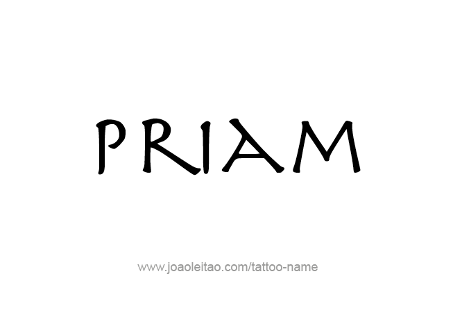 Tattoo Design Mythology Name Priam   