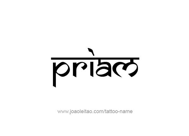 Tattoo Design Mythology Name Priam   