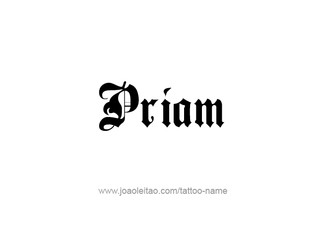 Tattoo Design Mythology Name Priam   