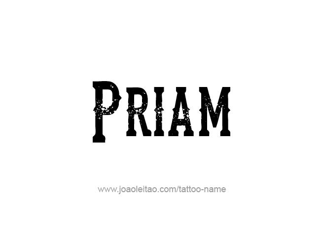 Tattoo Design Mythology Name Priam   