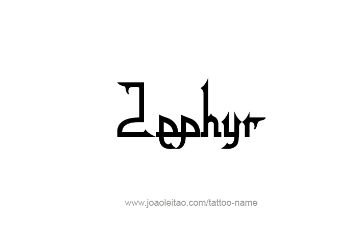 Zephyr Mythology Name Tattoo Designs - Tattoos with Names