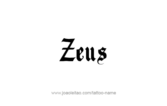 Tattoo Design Mythology Name Zeus   