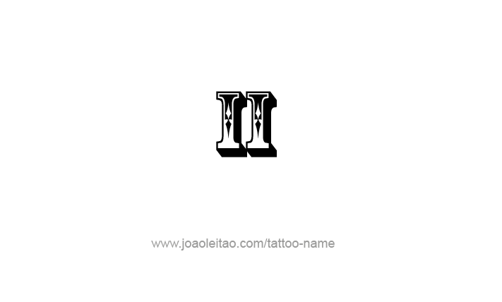 Tattoo Design Roman Numeral II (2)