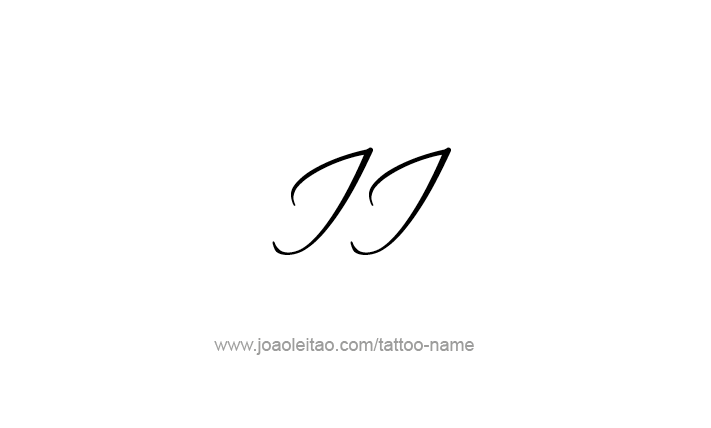 Tattoo Design Roman Numeral II (2)