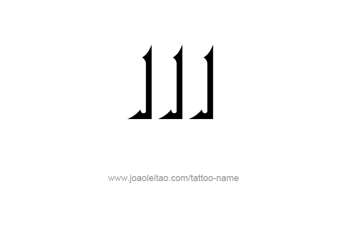 Tattoo Design Roman Numeral III (3)