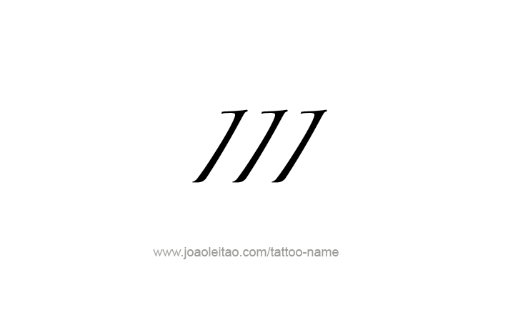 Tattoo Design Roman Numeral III (3)