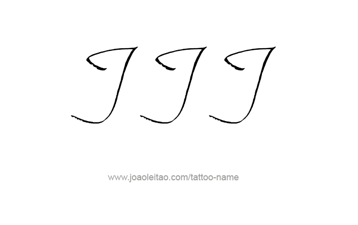 Tattoo Design Roman Numeral III (3)