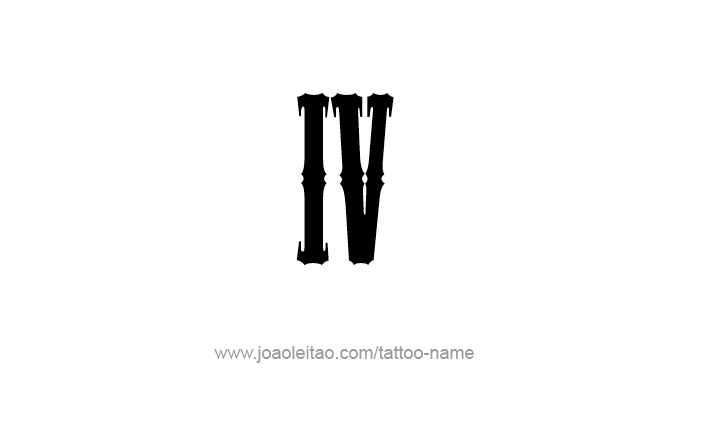 Tattoo Design Roman Numeral IV (4)