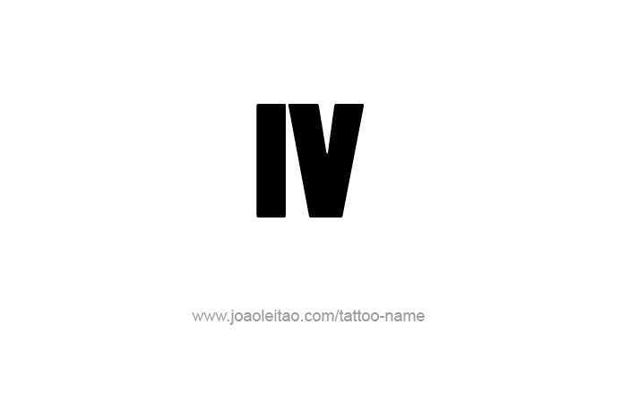 Tattoo Design Roman Numeral IV (4)