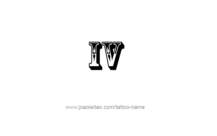 Tattoo Design Roman Numeral IV (4)