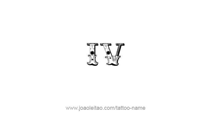 Tattoo Design Roman Numeral IV (4)