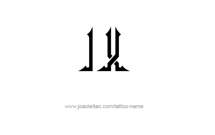 Tattoo Design Roman Numeral IX (9)