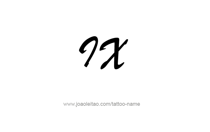 Tattoo Design Roman Numeral IX (9)