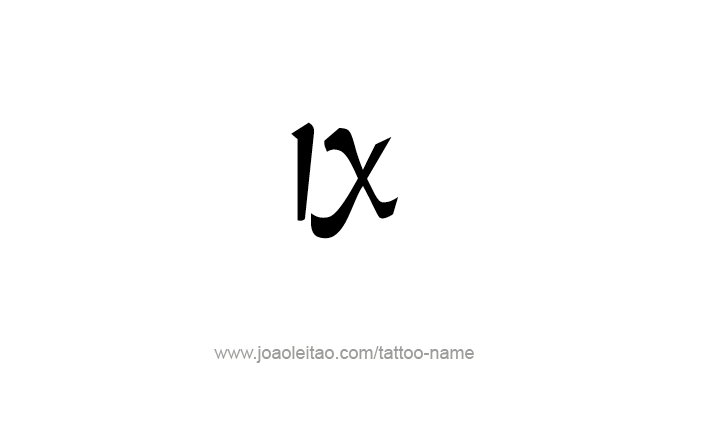 Tattoo Design Roman Numeral IX (9)