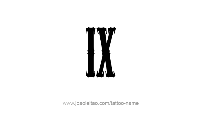 Tattoo Design Roman Numeral IX (9)