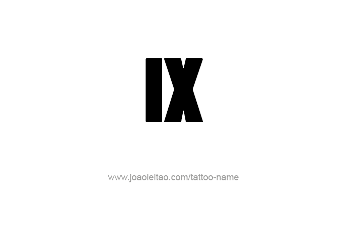 Tattoo Design Roman Numeral IX (9)