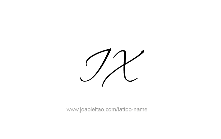 Tattoo Design Roman Numeral IX (9)