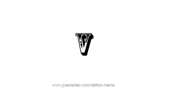 Tattoo Design Roman Numeral V (5)