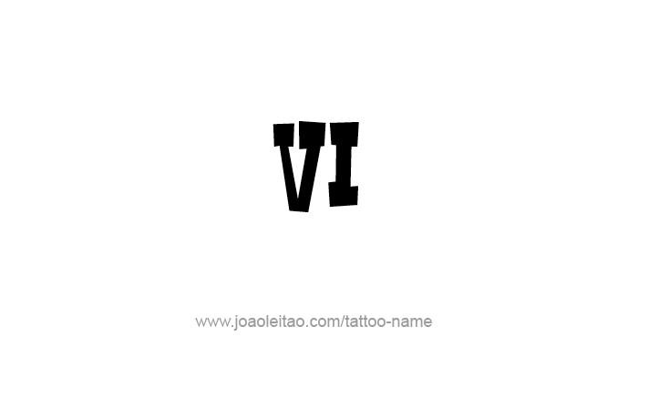 Tattoo Design Roman Numeral VI (6)