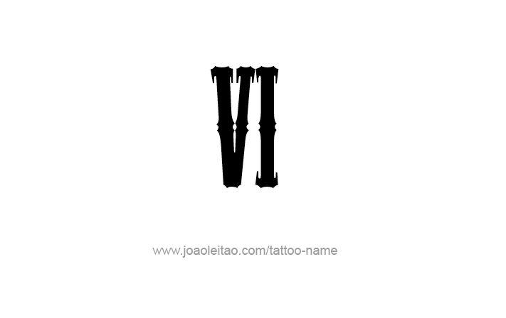 Tattoo Design Roman Numeral VI (6)