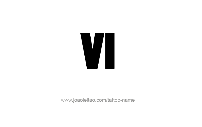 Tattoo Design Roman Numeral VI (6)