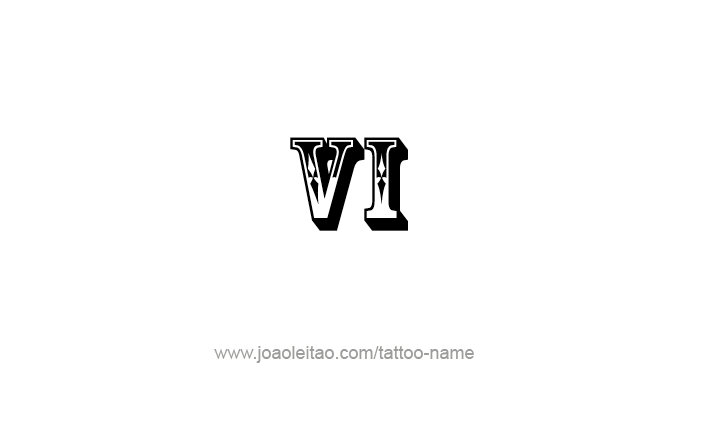 Tattoo Design Roman Numeral VI (6)